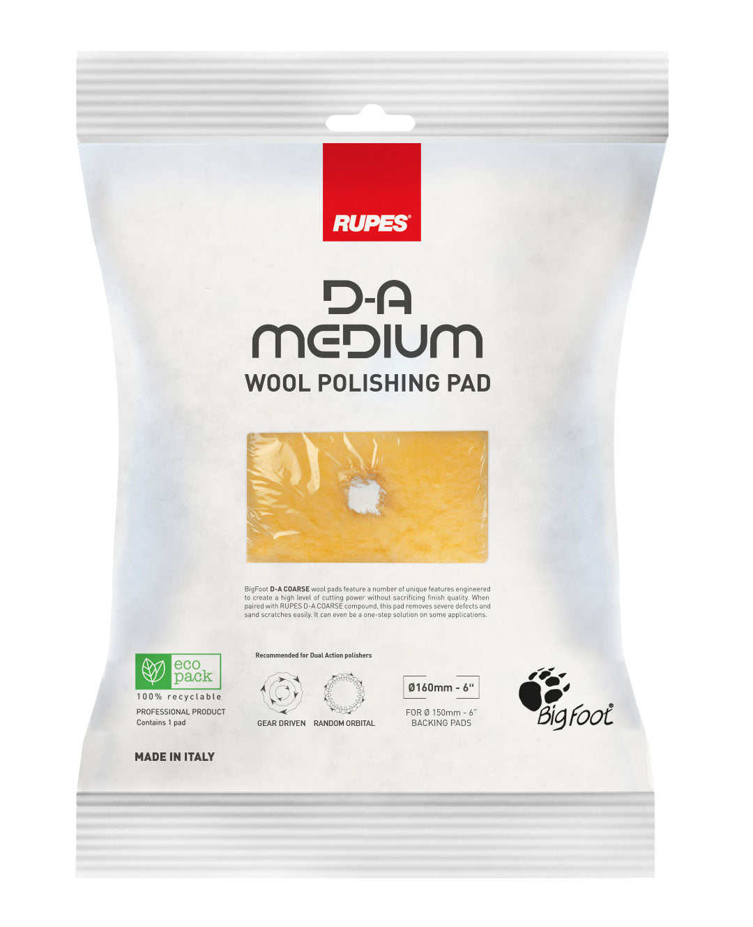 DA Medium Wool Polishing Pad 6"