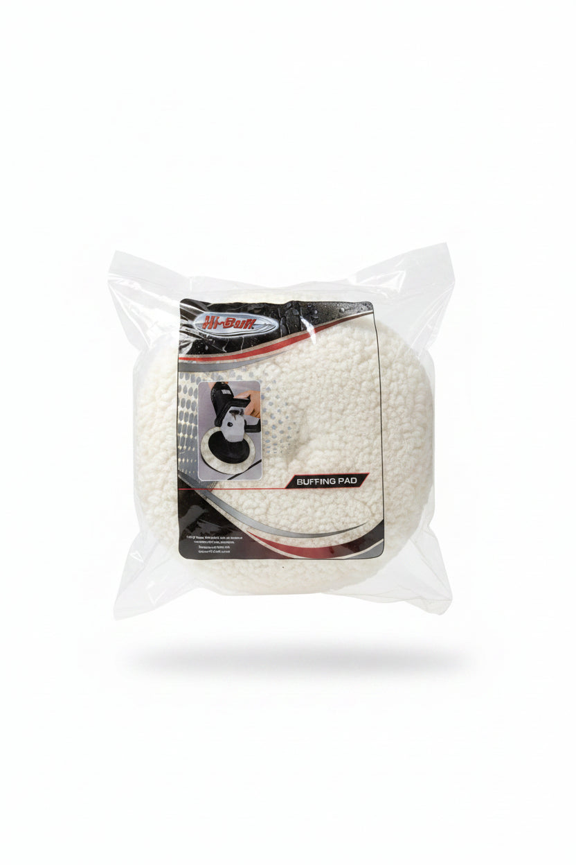 Hi Buff 7.5"x1.5" White Wool Buffing Pad